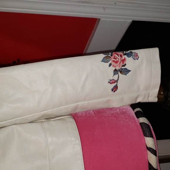 FF 💘VINTAGE EMBROIDERED FLORAL BOHO SOHO CHIC STUDDED BLAZER MOTORCYCLE JACKET - Picture 6 of 14